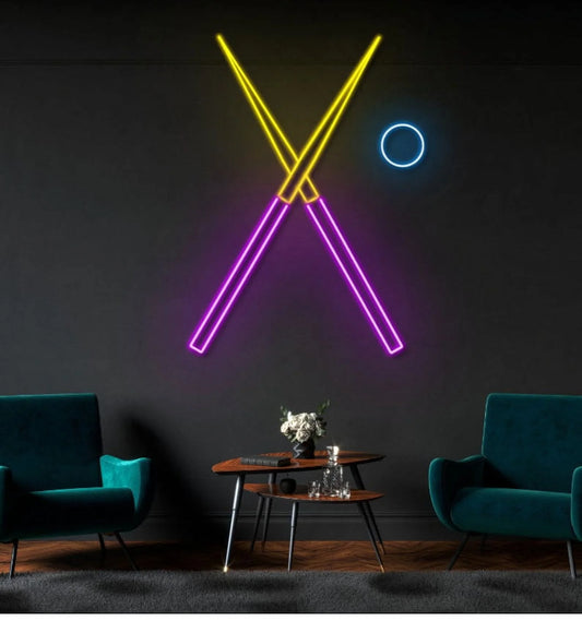 Billiards Led Sign, Billiards Neon Sign, Wall Decor, Billiards Pool Neon Sign, Custom Neon Sign, Restaurant Led Sign, Cue Led Sign, Wall Décor