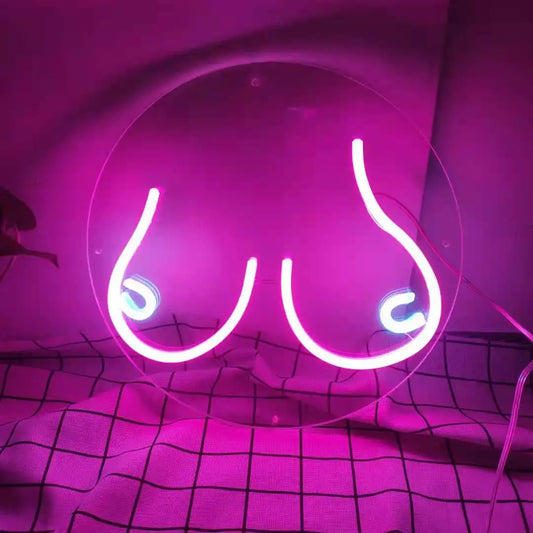Custom Neon Sign Woman Bust LED Neon Light Wall Art Pink Boobs Neon Effect Sign Decor Party Roompartment Home Decor Wall Decor