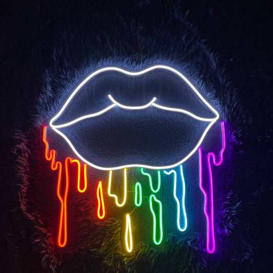 Colorful Sexy Lips Neon Signs, Abstract Art Wall Decor