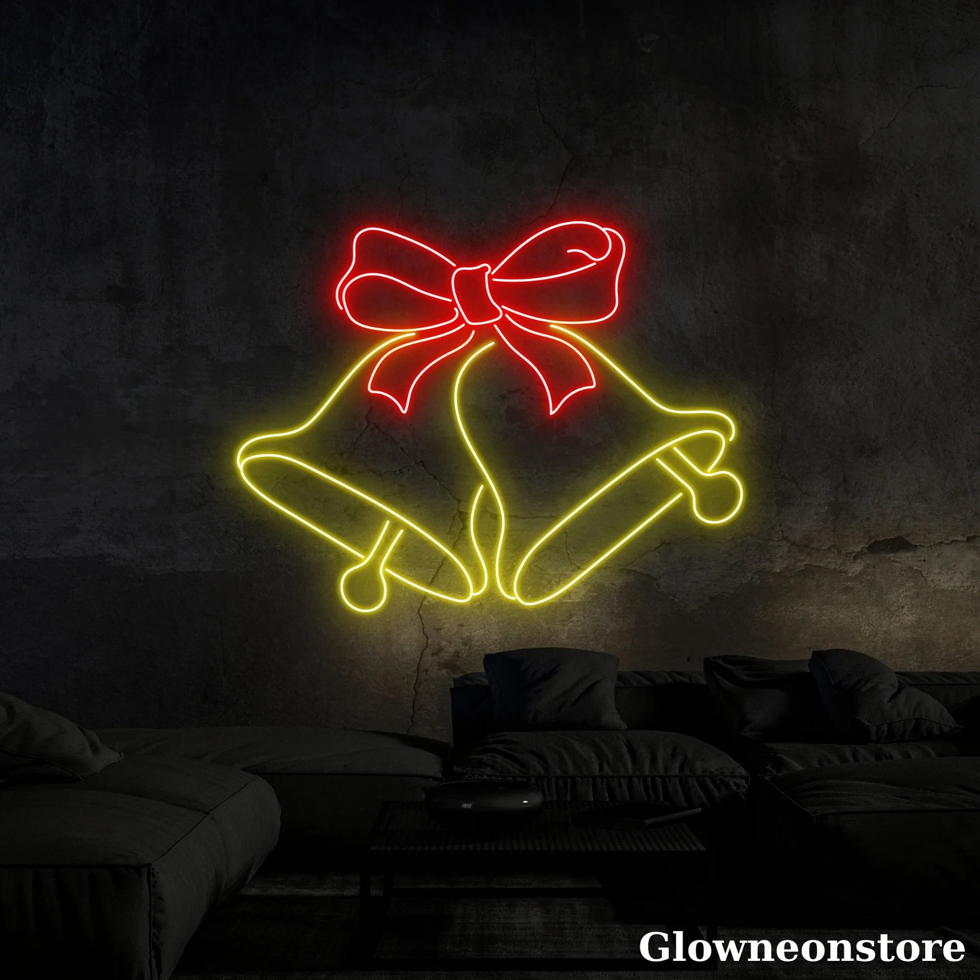 Christmas Bell Neon Sign, Christmas Bell LED Sign, Handmade Christmas Neon Sign