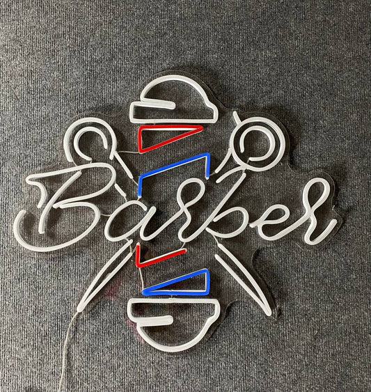 Barber Shop Neon Sign, Hair Salon Acrylic Sign, Barber Sign