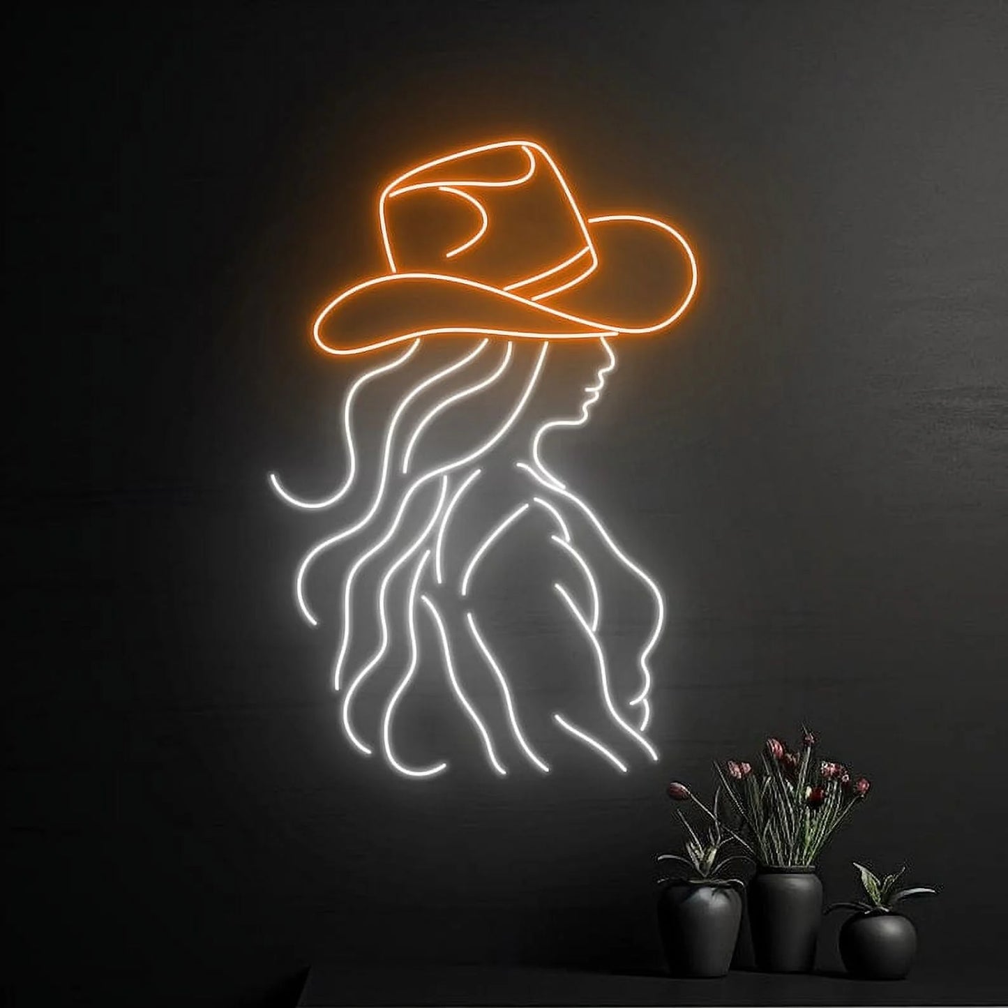 Cowgirl Led Sign, Cowgirl Neon Sign, Cowboy Girl Neon Light, Cowboy Hat Lady Led Light, Wall Décor