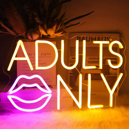 Adults Only Neon Sign USB Powered LED Neon Light for Bar Women Cave Studio Bedroom Yoga Gym Store Femal Party Wall Decor