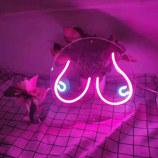 Custom Neon Sign Woman Bust LED Neon Light Wall Art Pink Boobs Neon Effect Sign Decor Party Roompartment Home Decor Wall Decor